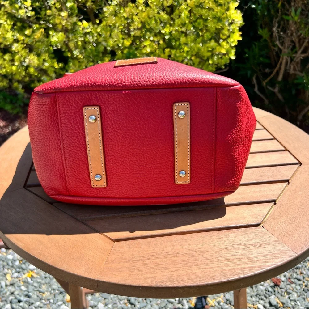 Dooney & Bourke Red Tote with Tan Handles - Picture 3 of 5